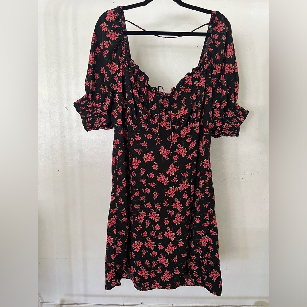 Floral Black and Pink Dress